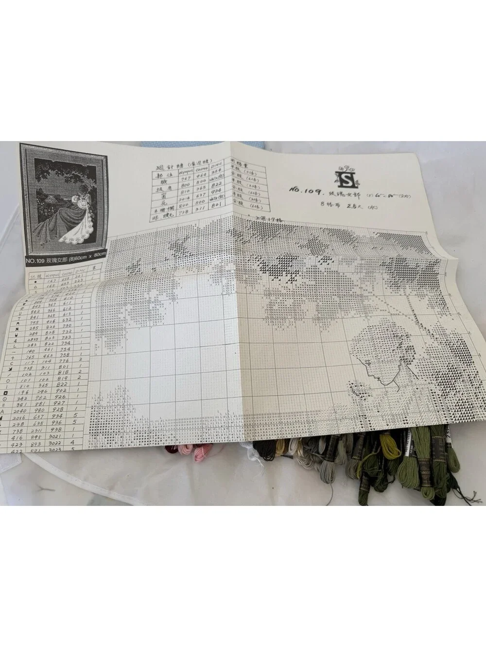 Nantucket Rose Girl Counted Cross Stitch Kit HUGE 23.6